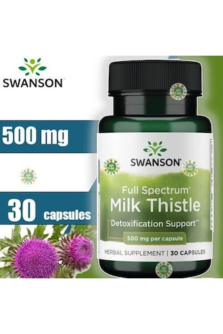 Swanson Full Milk Thistle Liver Support 500 Mg 30 Caps