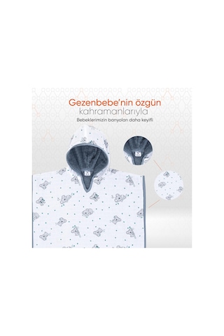 Gezenbebe Hero Desenli Müslin Ve Havlu Bebek Çocuk Pançosu 001
