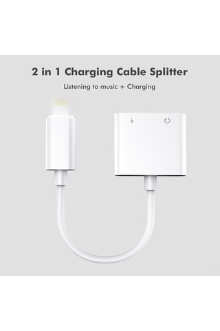 Sandwich İphone 2-in-1 Şarj Ve Ses Çevirici - Müzik Dinlerken Şarj, Kaliteli Ses, Hızlı Şarj, Abs Kasa, İos Uyumlu