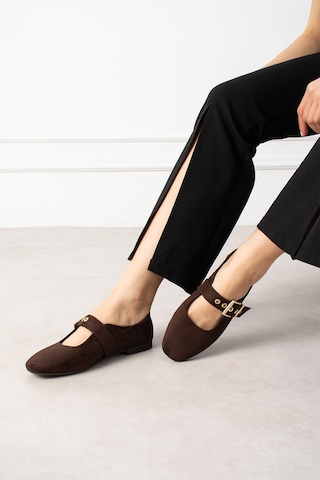 Wolk Shoes Mono Kadın Babet Süet Kahverengi Süet