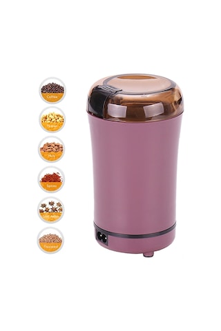 Geeksen Pembe Elektrikli Kahve Değirmeni - Fıstık, Tohum, Baharat Öğütücü - Eu Plug - Ayarlanabilir Öğütme Ayarları - Paslanmaz Çelik Bıçaklar Pembe