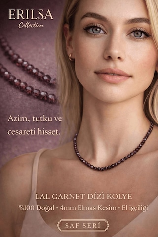 Sertifikalı Lal Garnet Dizi Kolye - 4mm Elmas Kesim Minimal Seri Çok renkli