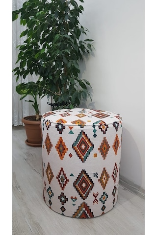 yuvarlak desenli dijital baskılı puf