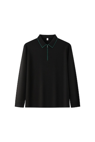 New Performance Premium Polo T-shirt 82% Nylon 18% Spandex Siyah