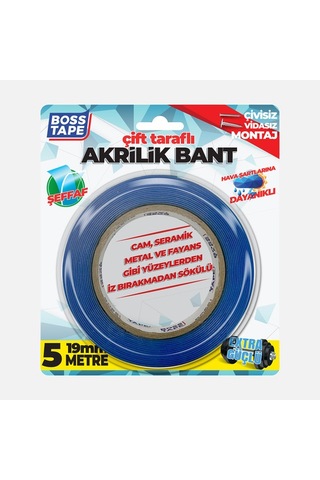 Boss Tape Mavi Akrilik Çift Taraflı Bant Diğer