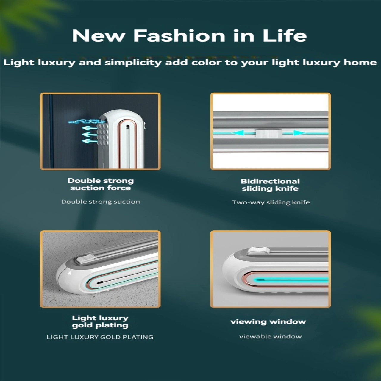 Xiyyadms Beyaz Abs Lüx Manyetik Manta Kesici, Ev Kullanıma İki Yönlü Kayar Bıçaklı, Hafif Ve Şık Tasarım Beyaz