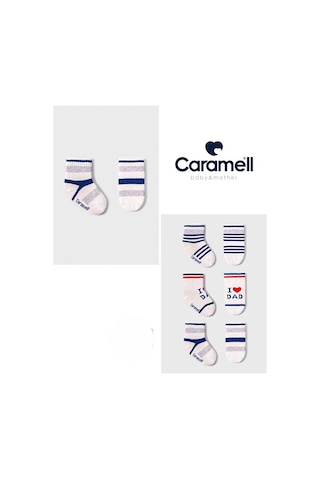 Caramell Pamuklu Erkek Bebek 3'lü Çorap 0-3 Ay Crml.coe2122 Çok Renkli