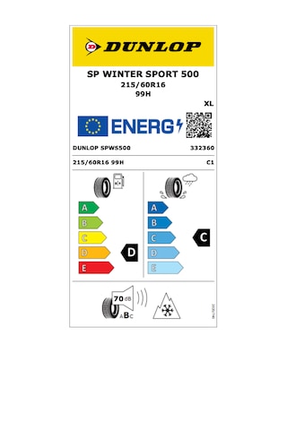 Dunlop 215/60 R16 99H Xl Sp Winter Sport 500 2025