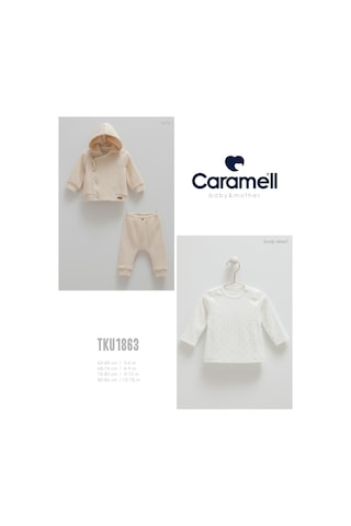 Caramell Barbosa Soft Teddy 3'lü Takım 3-6ay/6-9ay/9-12ay/12-18ay Tku1863 Yeni Sezon Ekru