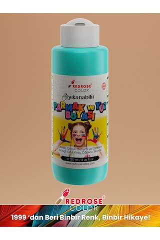 Red Rose Turkuaz Parmak Boyası 120 ML Yıkanabilir