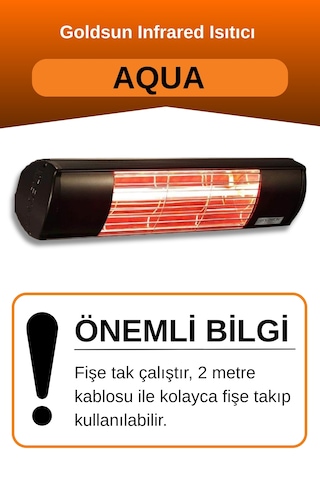 Aqua 2000 Watt Gsa20 Kumandasız Suya Dayanıklı Elektrikli Isıtıcı