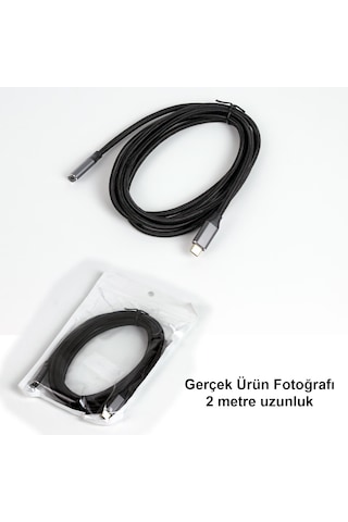 Ga86 Type-c Uzatma Kablosu Asla Kopmaz Örgü Kablo Mac-book İ-pad Air 4 Telefon Bilgisayar Alüminyum Kasa 2 M