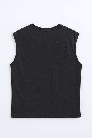 Markapia Man Erkek Bisiklet Yaka Sıfır Kol %100 Pamuk T-shirt Antrasit