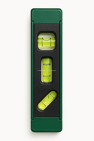 Mini Su Terazisi, 3 Gözlü, 2 Mm Hassasiyet, Yatay Dikey Ve 45 Ölçüm, Ergonomik Taban, Darbeye Dayanıklı, Raf