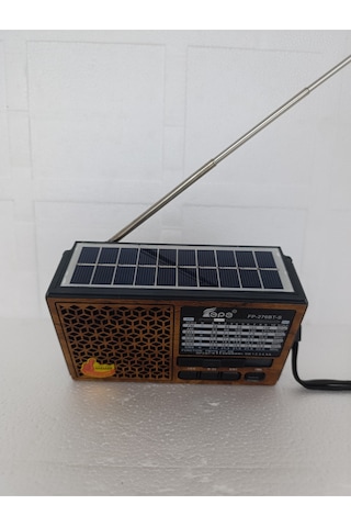 Solar Fm Radyo Bluetooth Hoparlör Mp3 Çalar Usb.tf.aux Çalar El Feneri - Kahverengi- Tek Ebat
