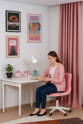 Kadife Dokulu Ada Fon Perde Salon Yatak Odası Pembe
