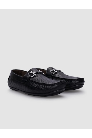 Cabani %100 Hakiki Deri Siyah Tokalı Erkek Loafer Siyah