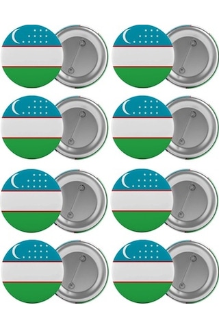 Özbekistan Bayrağı Çanta Rozeti Seti 8 Adet En Büyük Boy 5.8Cm Iğ Özbekistan Bayrağı Çanta Rozeti Seti 8 Adet En Büyük Boy 5.8Cm Iğ