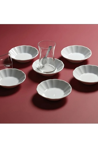 Güral Porselen Acem Beyaz 6'lı Çay Tabağı 10 cm AC10CT00