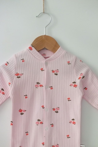 Bebe Wini Pembe Çiçekli 100 %pamuk Patikli Tulum Renkli