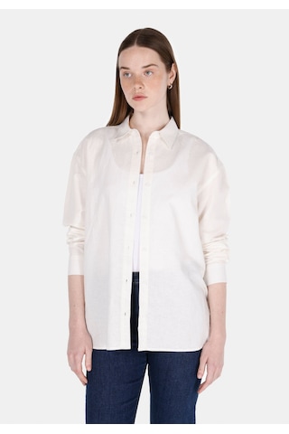 Colin's Colins Relaxed Fit Shirt Neck Düz Kadın Beyaz Uzun Kol Gömlek Cl1068538 Q1.v2 Wht Beyaz