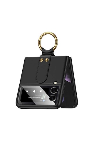 Rba Aksesuar Galaxy Uyumlu Z Flip 3 Kılıf Rba Flip Ring Kıpta Kapak - Pembe Pembe
