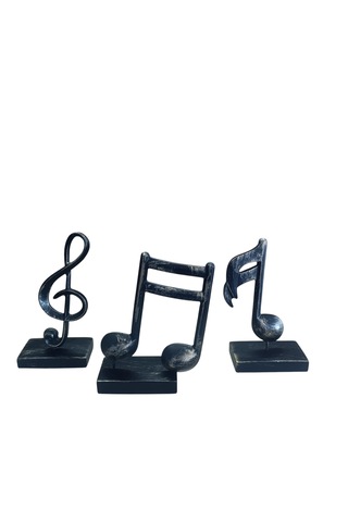 10cm-20cmlik Kırılmaz Polyester Siyah Renk,nota Desenli Biblo