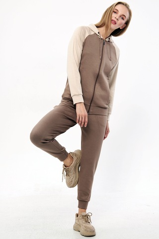 Trendhill Kadın Açık Kahve Modal Scuba Eşofman Takım Edy5542ak Açık Kahverengi