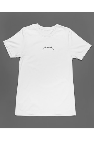 Bumeta Metallica Rock Metal Unisex Tişört T-shirt Beyaz