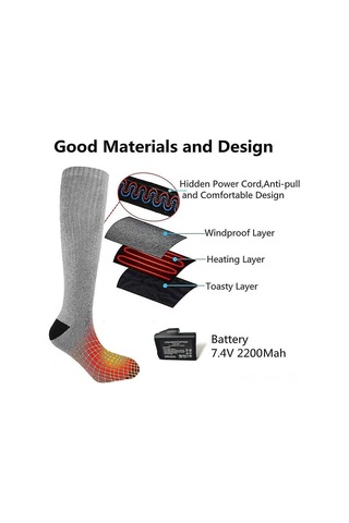 Maiyame Şarj Edilebilir Isıtmalı Çorap - 3 Seviyeli Ayarlanabilir Sıcaklık, Hızlı Isınma Çok Renkli