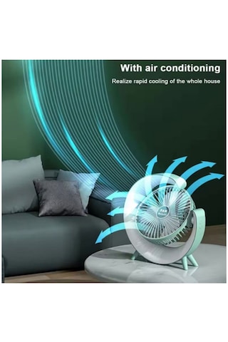 Masaüstü Vantilatör Usb Şarjlı Rgb Led Işıklı 3 Kademeli Fan