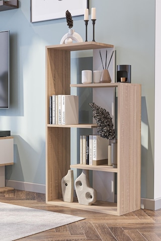Luma Kitaplık Beyaz Meşe Beyaz - Meşe