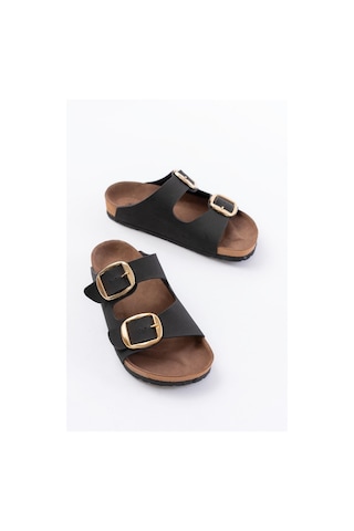 Aymood P-101 Siyah Günlük Birkenstock Kadın Terlik