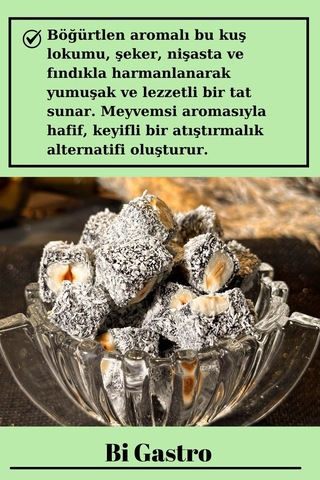 Böğürtlenli Fındıklı Çifte Kavrulmuş Kuş Lokumu - Türk Lokumu - 400 Gr