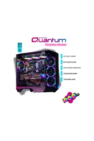Quantum Gaming Proxima PB1202 Ultra 5 245KF 32 GB 1 TB Nvme SSD RTX5070 Masaüstü Oyuncu Bilgisayarı