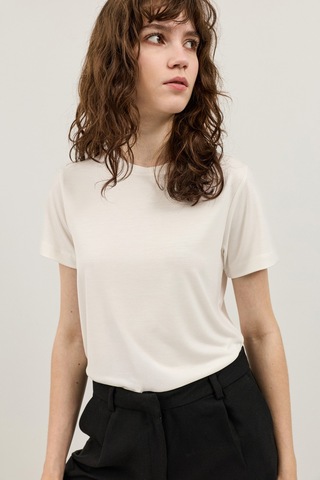 Antioch Modal Karışımlı T-shirt Ekru