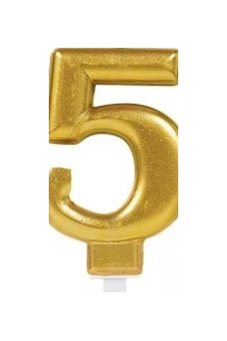 5 Rakam Mum Gold Renk Evimdeyokyok Altın