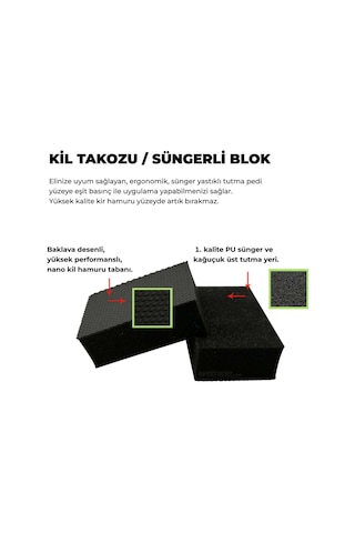 Detail Market Yüzey Temizleyici Süngerli El Kil Pedi 10x6 Cm