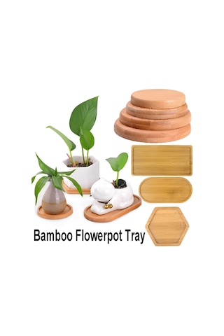 Round-7.5cm-yetiştiricilerinin Pot Stander Bahçe Malzemeleri Ev Dekorasyon Yuvarlak Kare Altıgen Dikdörtgen Saksı Tabanı Bambu Ahşap Tepsi