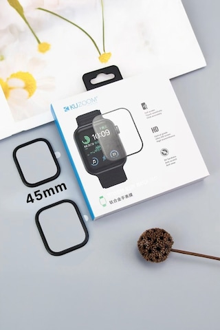 S7/s8/s9-45mm Uyumlu Titanyum Çerçeveli Hd Akıllı Saat Ekran Koruyucu Cam