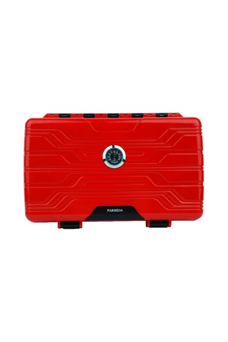 Parmida Seyahat Tipi Parlak Kırmızı Humidor Puro Kutusu - Tr2902