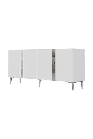 Ka1898bs - Anka Konsol, Tv Stand, Tv Sehpası Ve Tv Ünitesi Beyaz - Sılver 180cm Beyaz - Silver