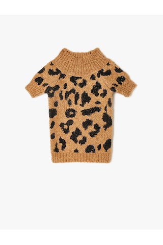 Koton Köpek Kazağı Leopar Desenli Dik Yaka Kahverengi Desenli 5wal90122ht KAHVERENGİ DESENLİ