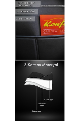 Oto Koltuk Kılıfı Galaxy Serie Keten Kumaş Ön Ve Arka Set Siyah Beyaz Dikiş