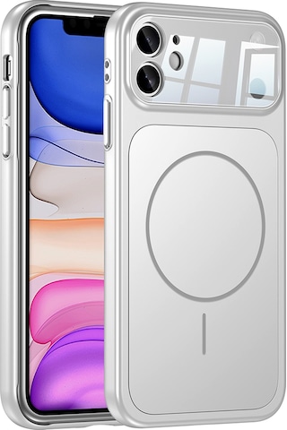 Apple Uyumlu iPhone 11 Kılıf Zore M-safe Şarj Özellikli Kamera Korumalı Formen Kapak Gümüş