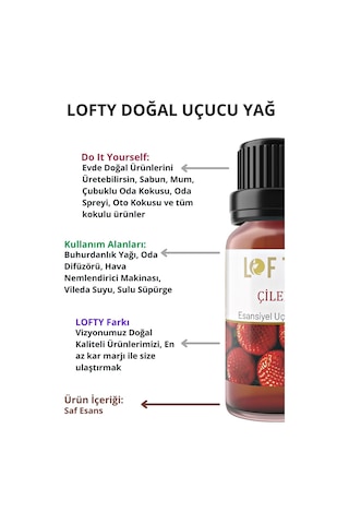 Lofty Çilek Uçucu Yağ Buhurdanlık Esansı Oda Kokusu 10 ML
