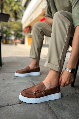 Roof Atelier Erkek Taba Kemer Tokalı Loafer Ayakkabı - 417 - Cbt Mancini Taba