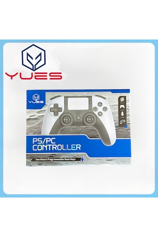 Yues Ps5 Uyumlu Dualsense Kablosuz Oyun Kolu Titreşimli, Şarjlı, Type-c Siyah 2 Yıl Garanti 1 Adet