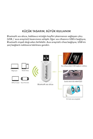Microcase Usb Aux Çift Çıkışlı Bluetooth Ses Alıcısı - Araç İçi Ve Ev Teybi Kablosuz Aparat -al5810