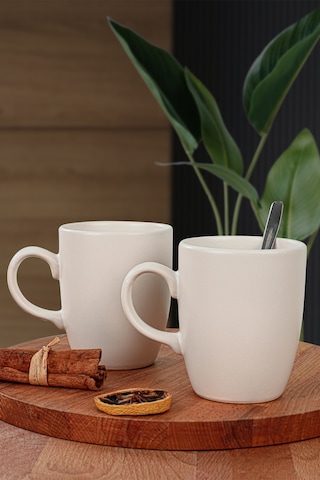 Keramika Mat Beyaz Bulut Kupa 9 Cm 6 Adet